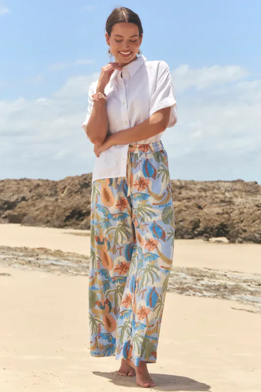 Breezy Relaxed Pant in Sunspell Blue sold by Adrift
