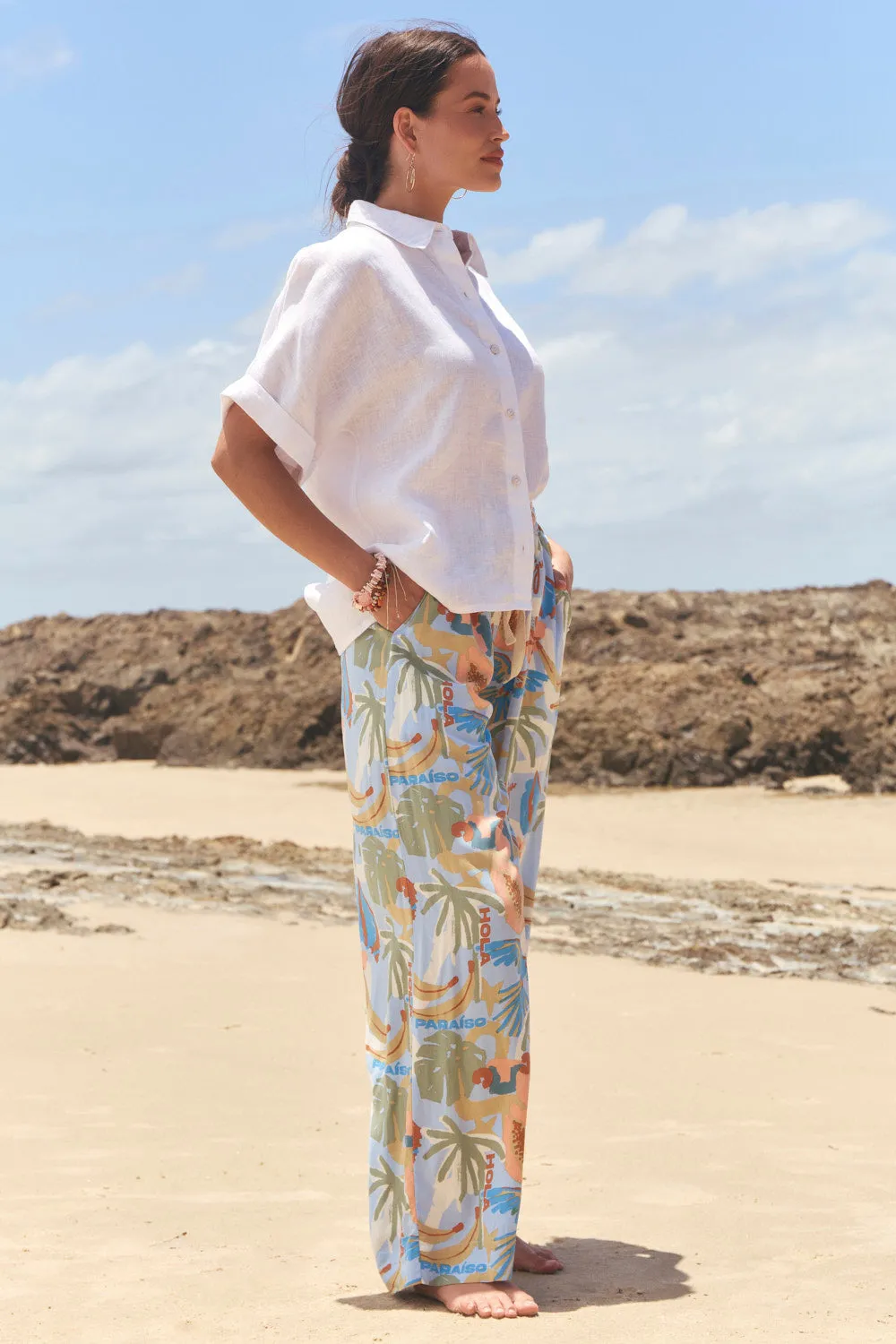 Breezy Relaxed Pant in Sunspell Blue sold by Adrift product image thumbnail 3