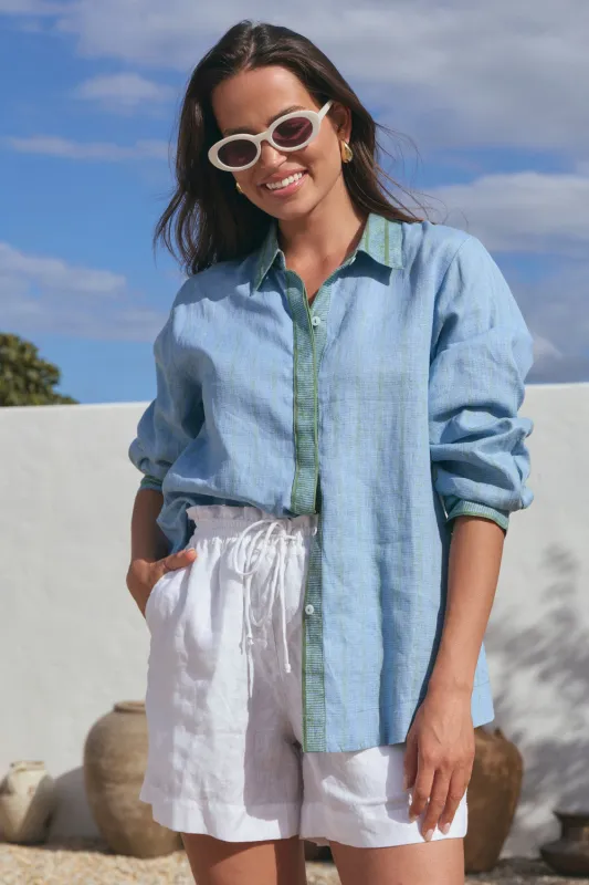 Oversized Boyfriend Shirt in Seabourne sold by Adrift