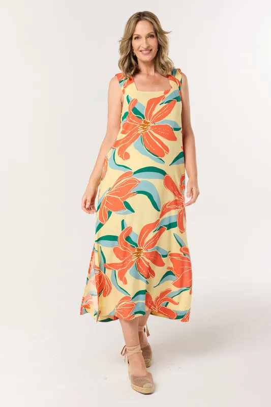 Bec Sun Dress in Waikiki Bloom sold by Adrift