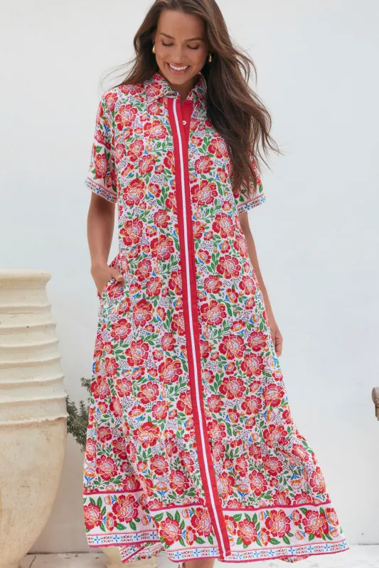 Gracie Shirt Dress in Verdelle sold by Adrift