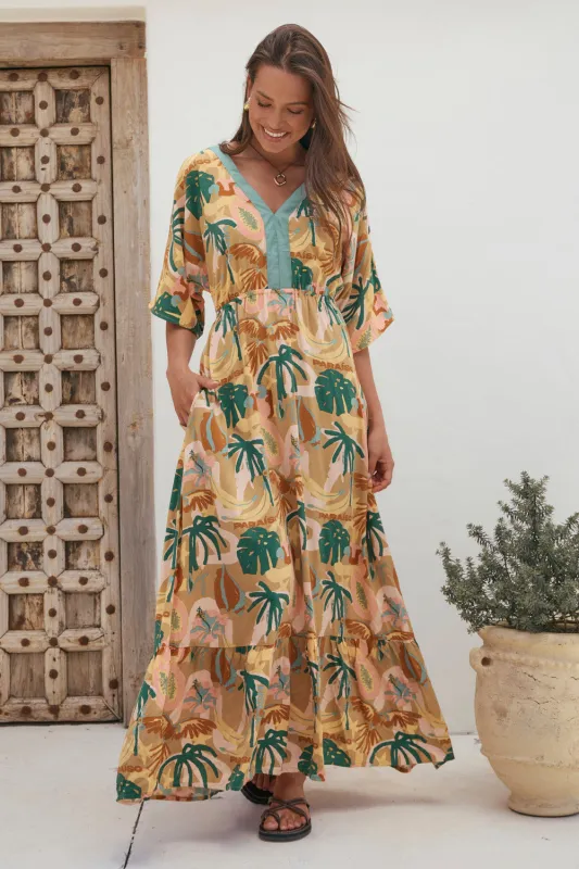 Emily V-Neck Dress in Sunspell sold by Adrift