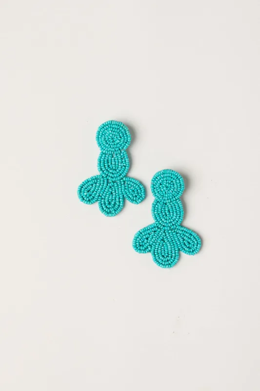 Lotus Beaded Earrings in Turquoise sold by Adrift