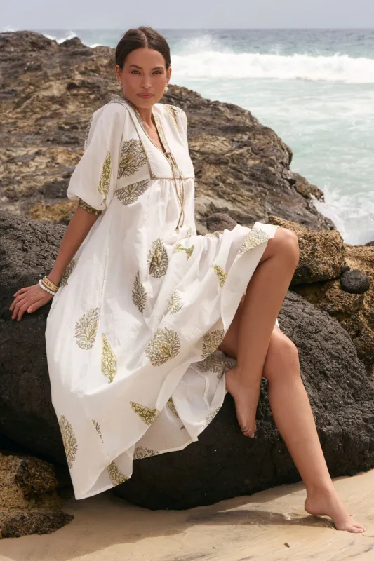 Cairo Boho Dress in Sagegrove sold by Adrift