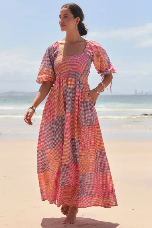 Annika Shirred Dress in Bliss sold by Adrift