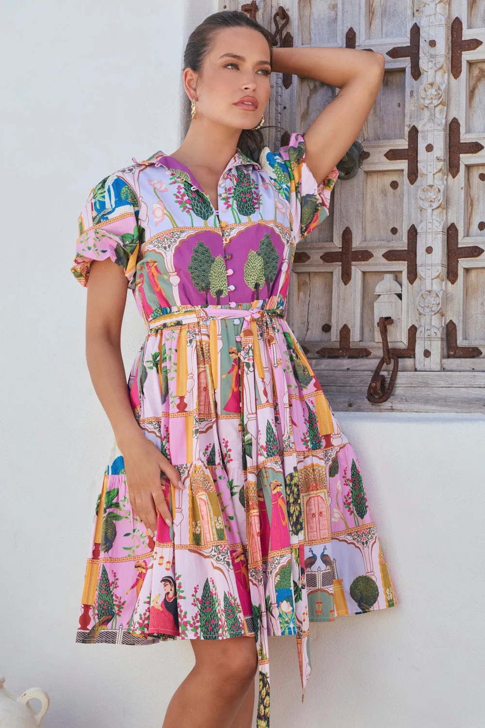 April Tiered Dress in Padam Mosaic sold by Adrift product image thumbnail 3
