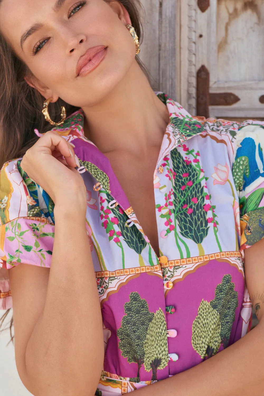 April Tiered Dress in Padam Mosaic sold by Adrift product image thumbnail 2