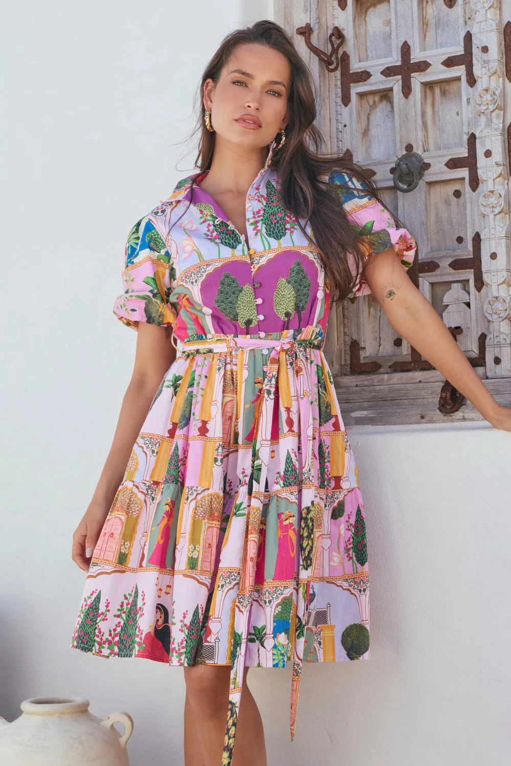 April Tiered Dress in Padam Mosaic sold by Adrift product image thumbnail 5