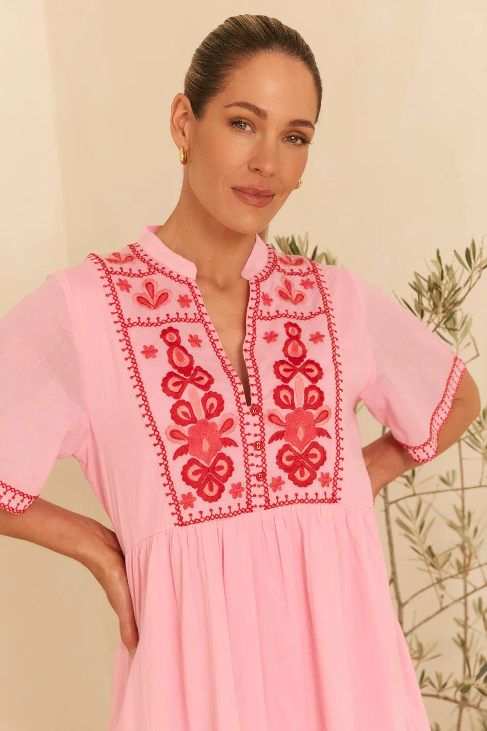 Elodie Flutter Sleeve Smock Dress in Rosita sold by Adrift product image thumbnail 2