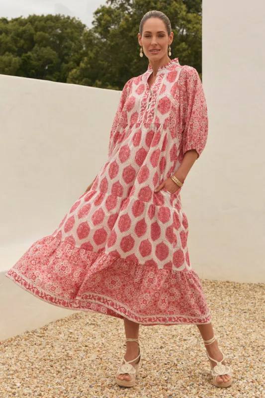 Mirabelle Frill Dress in Calypso sold by Adrift