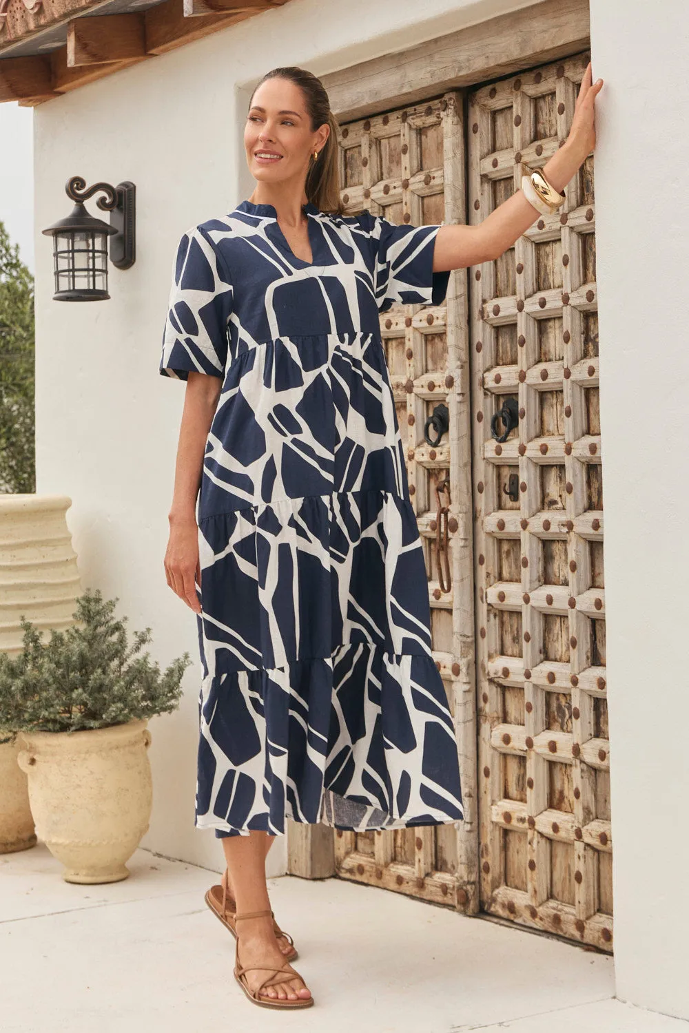 Sabre V-Neck Dress in Fjorde Navy sold by Adrift product image thumbnail 3