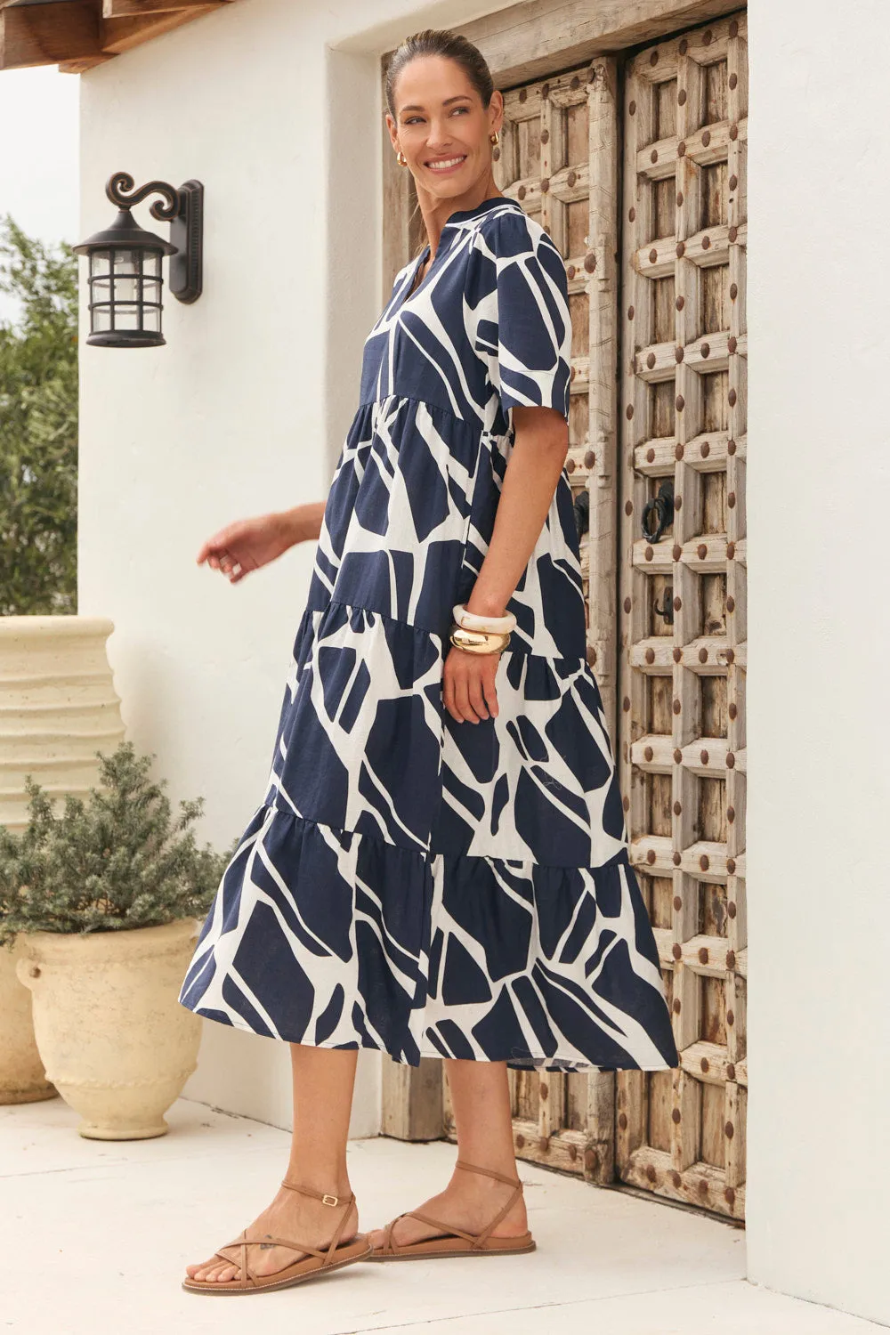 Sabre V-Neck Dress in Fjorde Navy sold by Adrift product image thumbnail 5