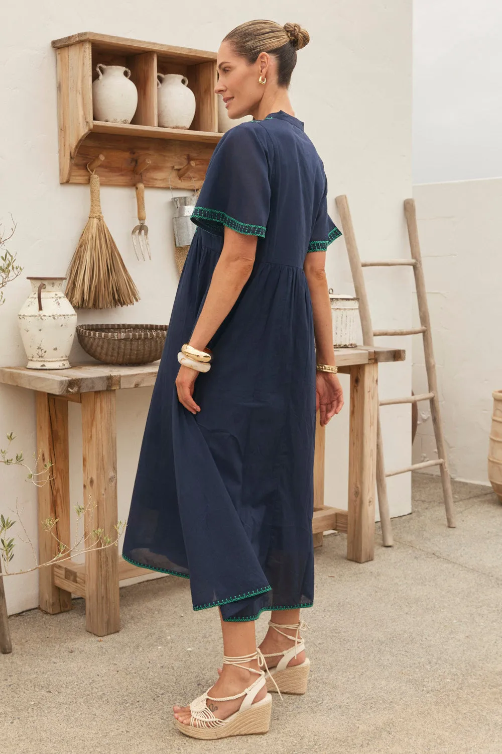 Elodie Flutter Sleeve Smock Dress in Samira sold by Adrift product image thumbnail 5