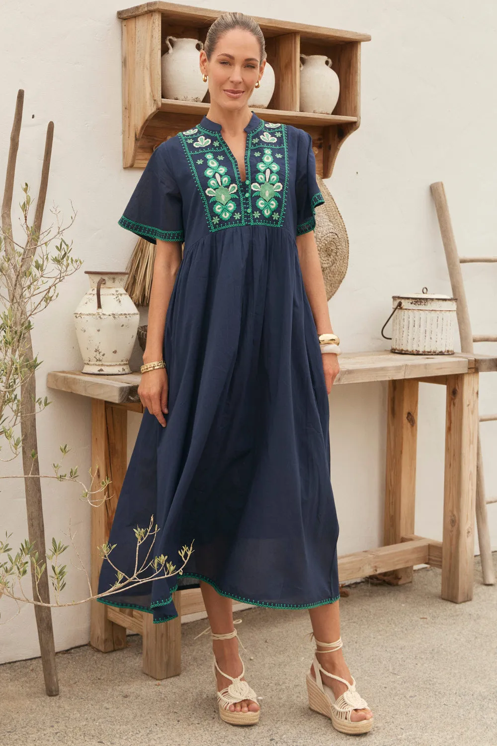 Elodie Flutter Sleeve Smock Dress in Samira sold by Adrift product image thumbnail 3