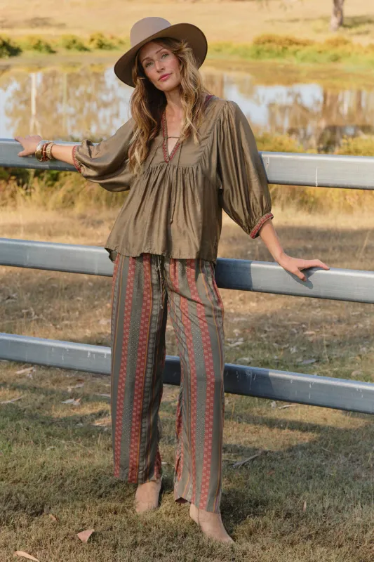 Breezy Relaxed Pant in Outback made by Adrift