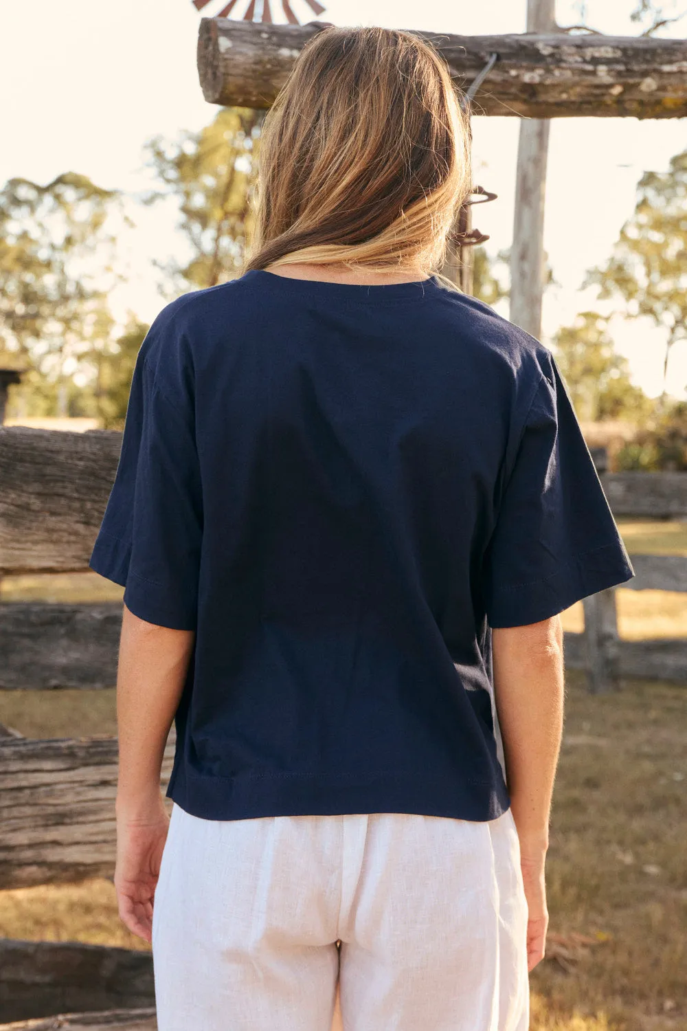 Boxy T-Shirt in Navy sold by Adrift product image thumbnail 3