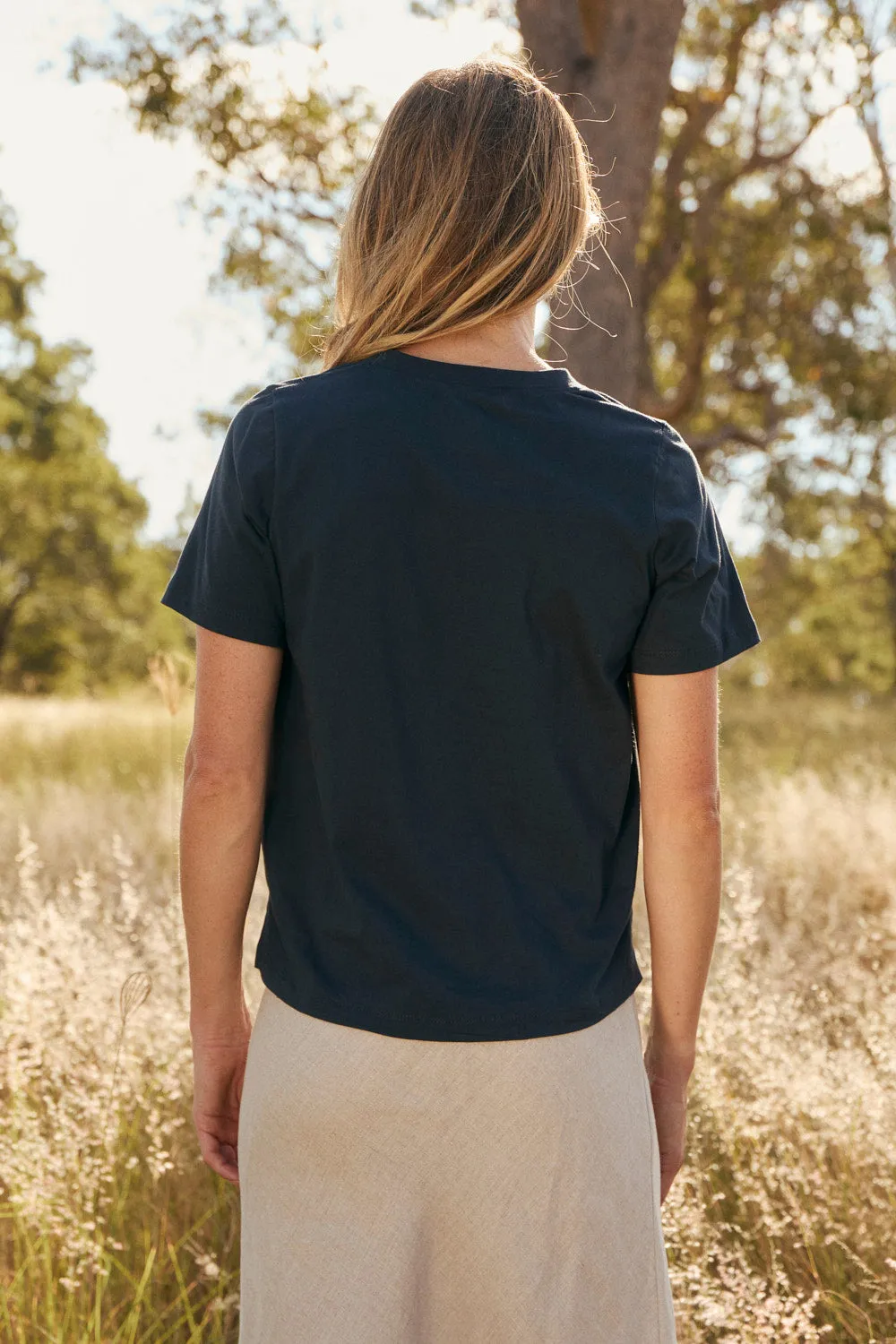 Round Neck Classic T-Shirt in Navy sold by Adrift product image thumbnail 3