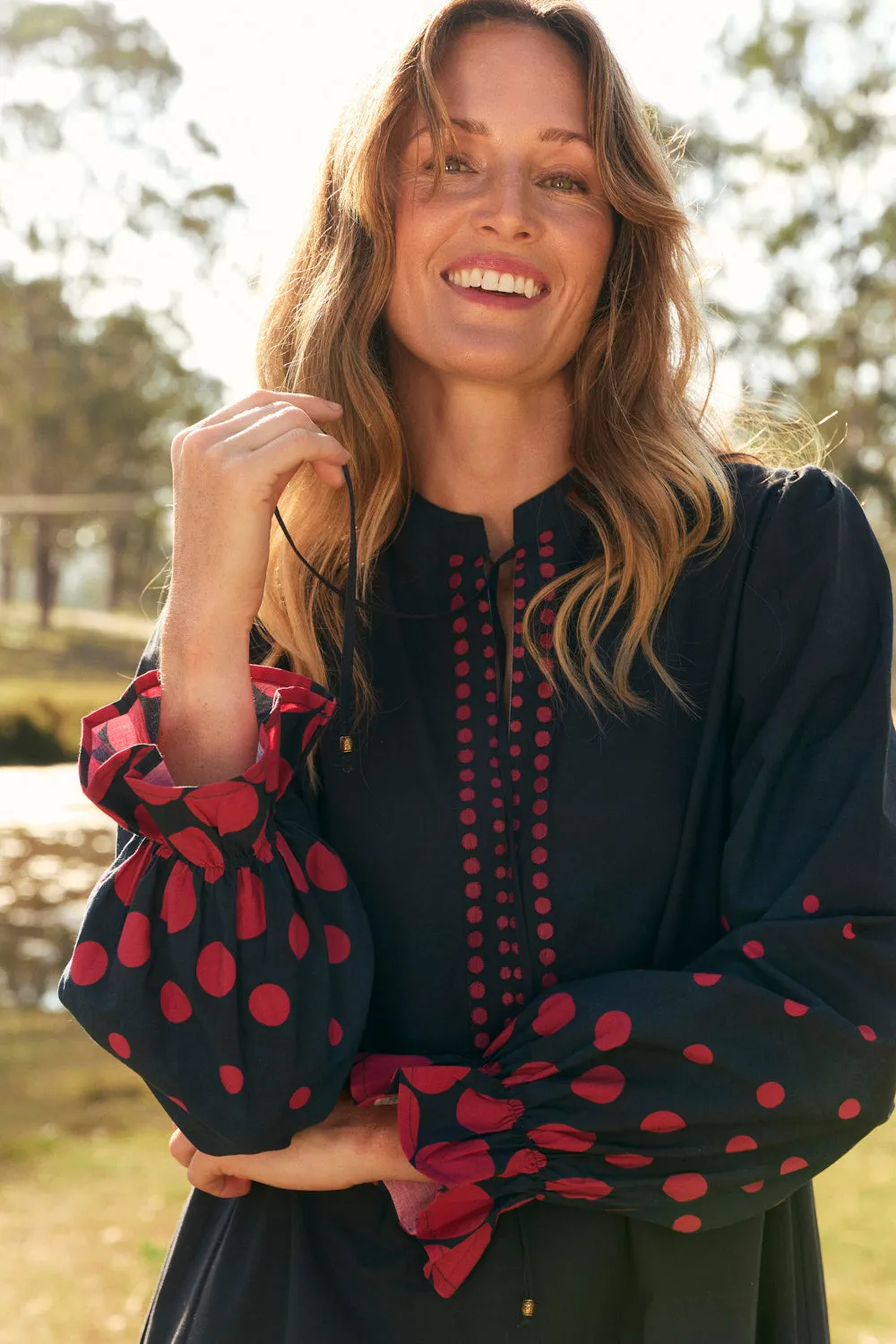 Tanya Gathered Dress in Ombre Orbit sold by Adrift product image thumbnail 2