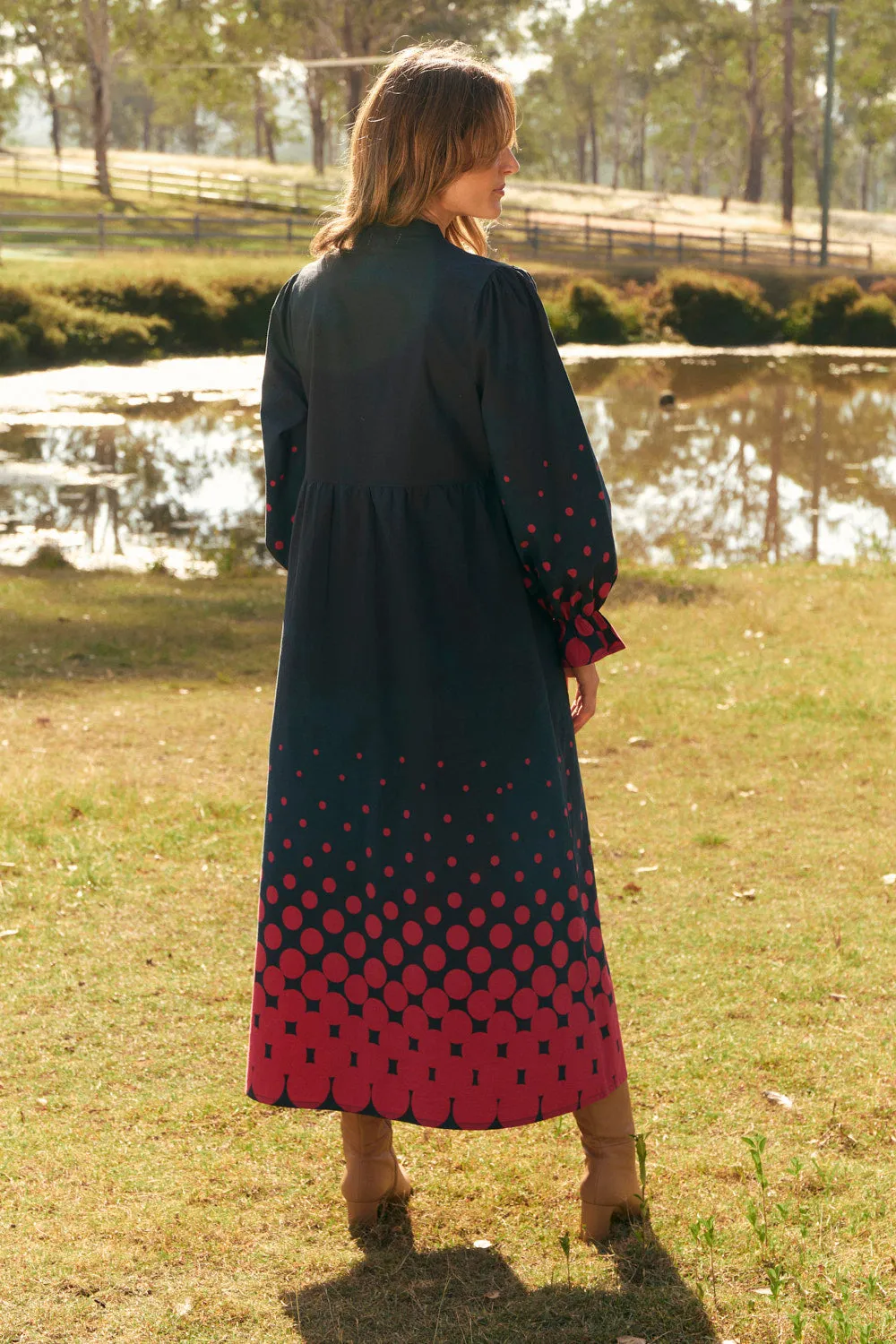 Tanya Gathered Dress in Ombre Orbit sold by Adrift product image thumbnail 5