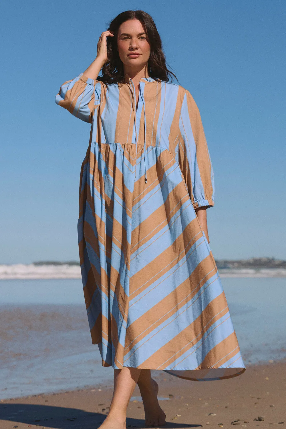 Tory Bias Cut Dress in Zephyr sold by Adrift