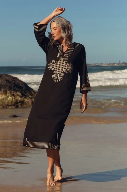 Sofia Bell Sleeve Tunic Dress in Duality made by Adrift