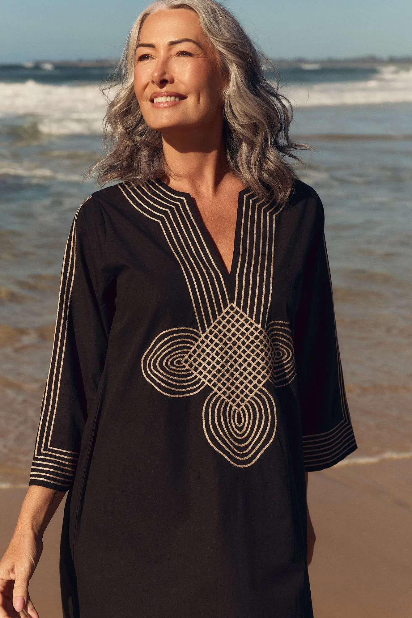 Sofia Bell Sleeve Tunic Dress in Duality sold by Adrift product image thumbnail 2