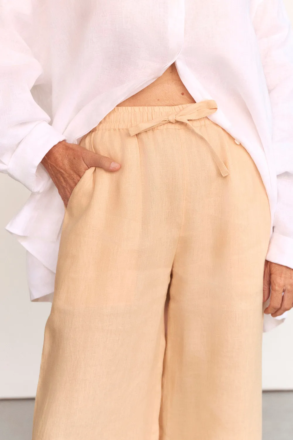 Breezy Linen Relaxed Pant in Sand sold by Adrift product image thumbnail 4