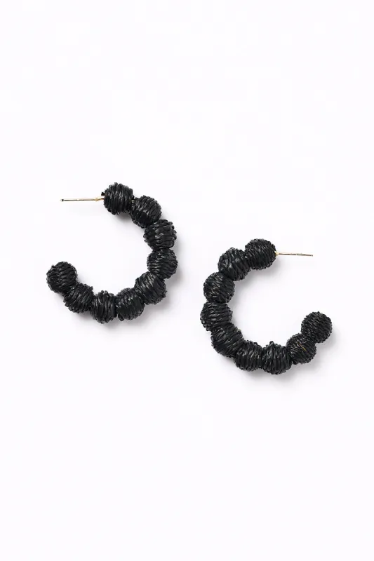 Woven Ball Hoops in Black sold by Adrift