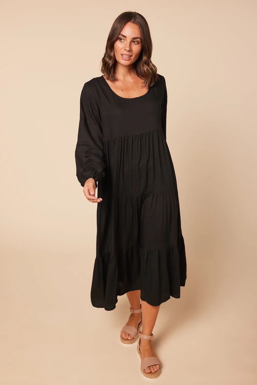 Sabre Long Sleeve Dress in Black sold by Adrift