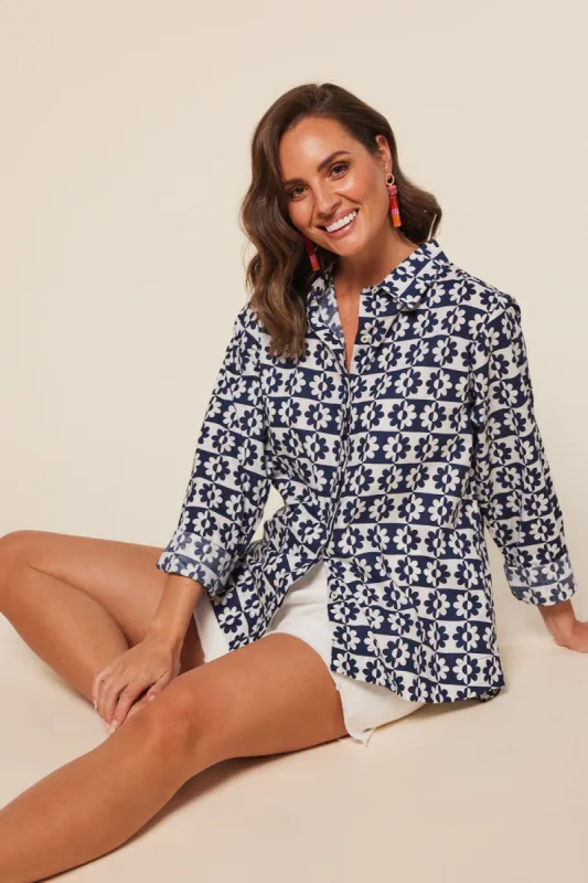 Oversized Boyfriend Shirt in Summer Vacay sold by Adrift