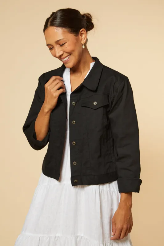 Adrift Denim Jacket in Black sold by Adrift