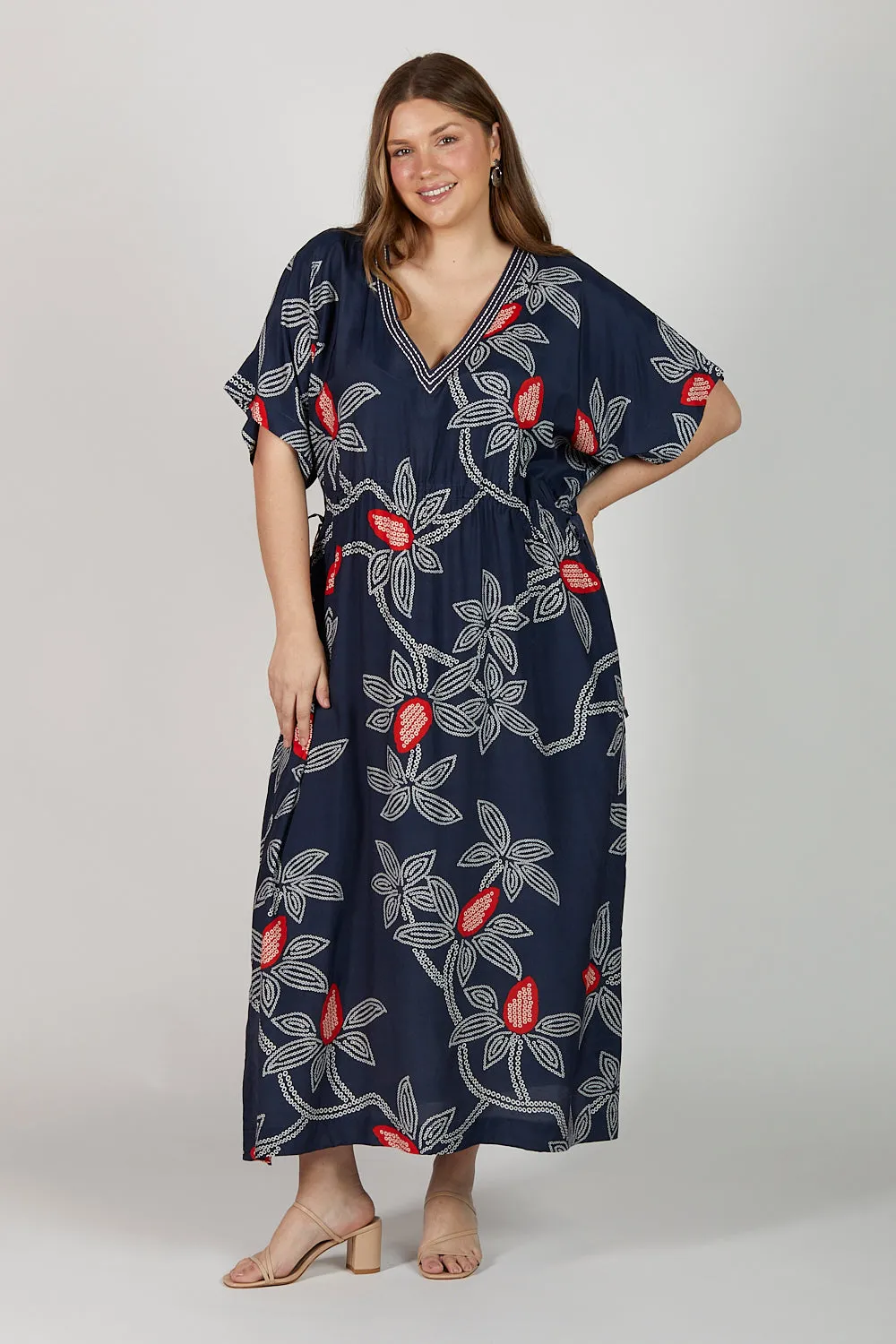Tasha Maxi Kaftan Dress in Ikebana sold by Adrift product image thumbnail 3