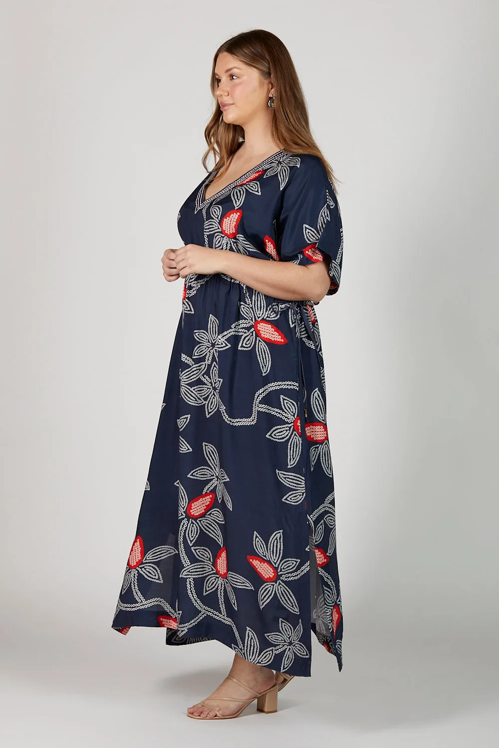 Tasha Maxi Kaftan Dress in Ikebana sold by Adrift product image thumbnail 5