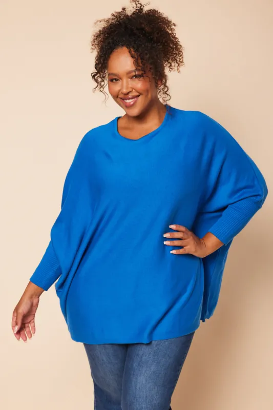 Mia Oversized Jumper in Cobalt Blue sold by Adrift
