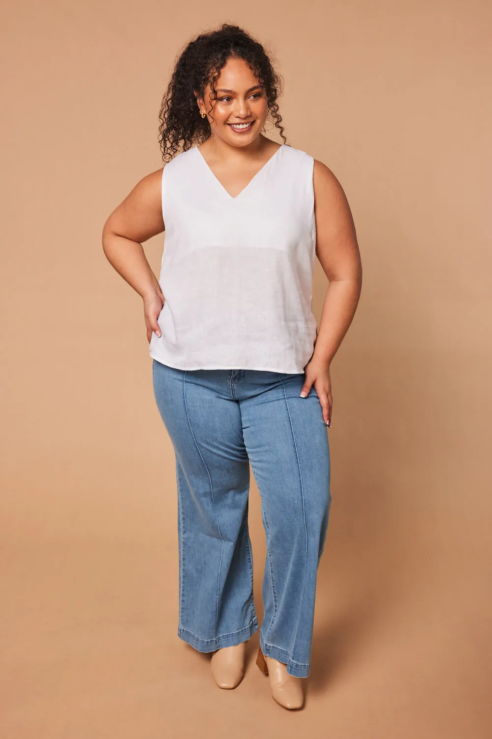 Ember Linen Cami in White sold by Adrift product image thumbnail 3