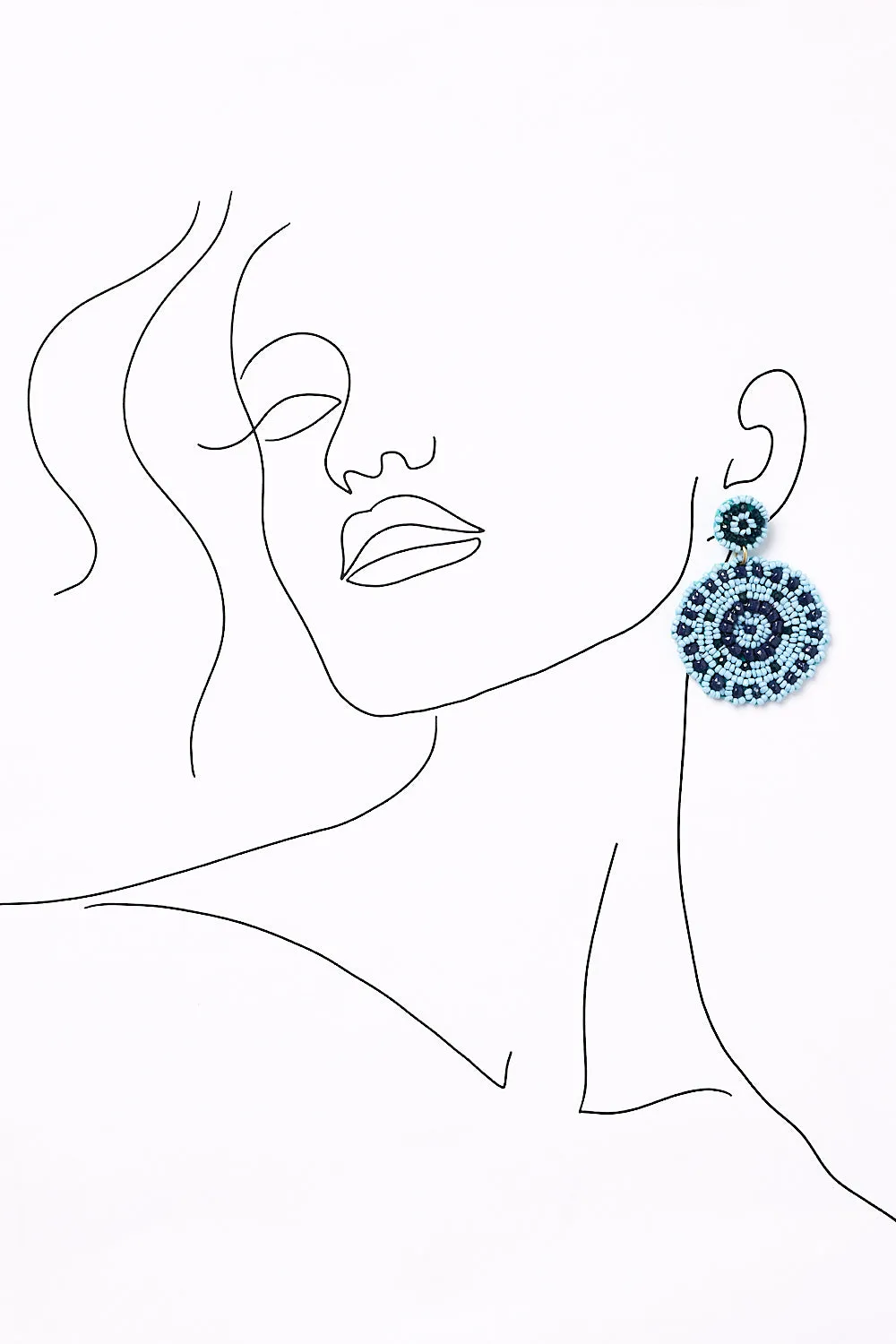 Boho Beaded Earrings in Navy and Light Blue sold by Adrift product image thumbnail 2
