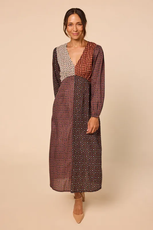 Farrah Midi Dress in Midnight Jazz sold by Adrift