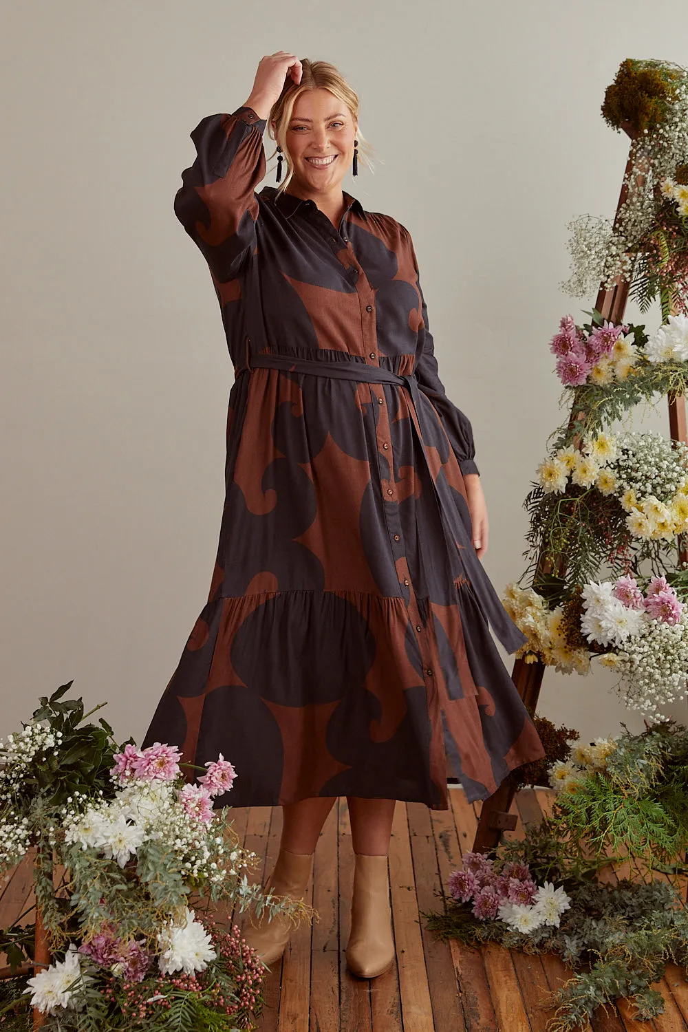 Ginette Long Sleeve Maxi Dress in Soho sold by Adrift product image thumbnail 4