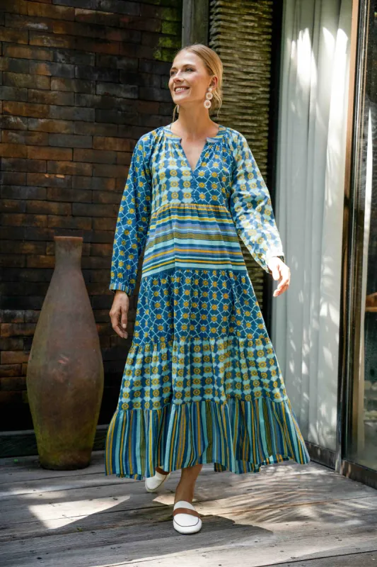 Savannah Maxi Dress in Ankara sold by Adrift