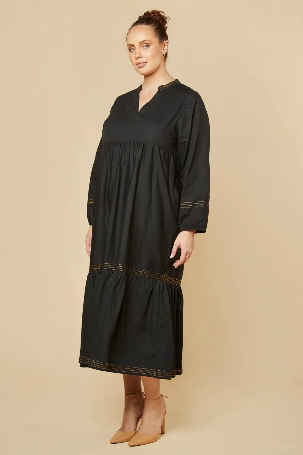 Sabre V-Neck Dress in Tiramisu sold by Adrift product image thumbnail 5