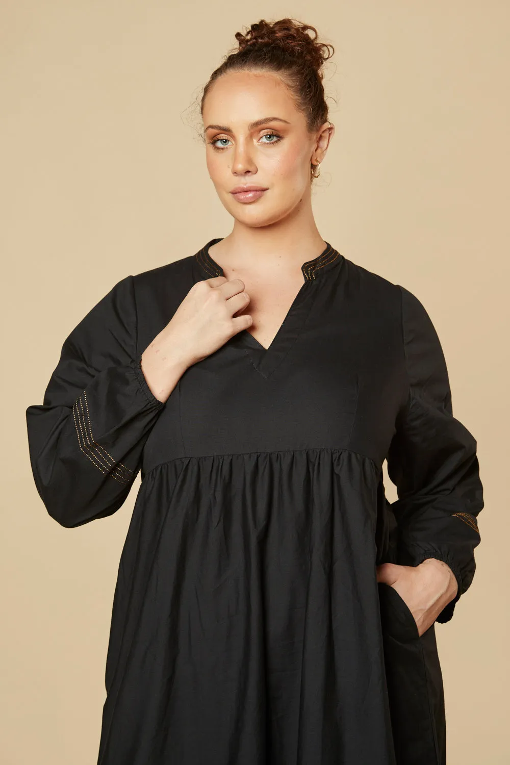 Sabre V-Neck Dress in Tiramisu sold by Adrift product image thumbnail 2