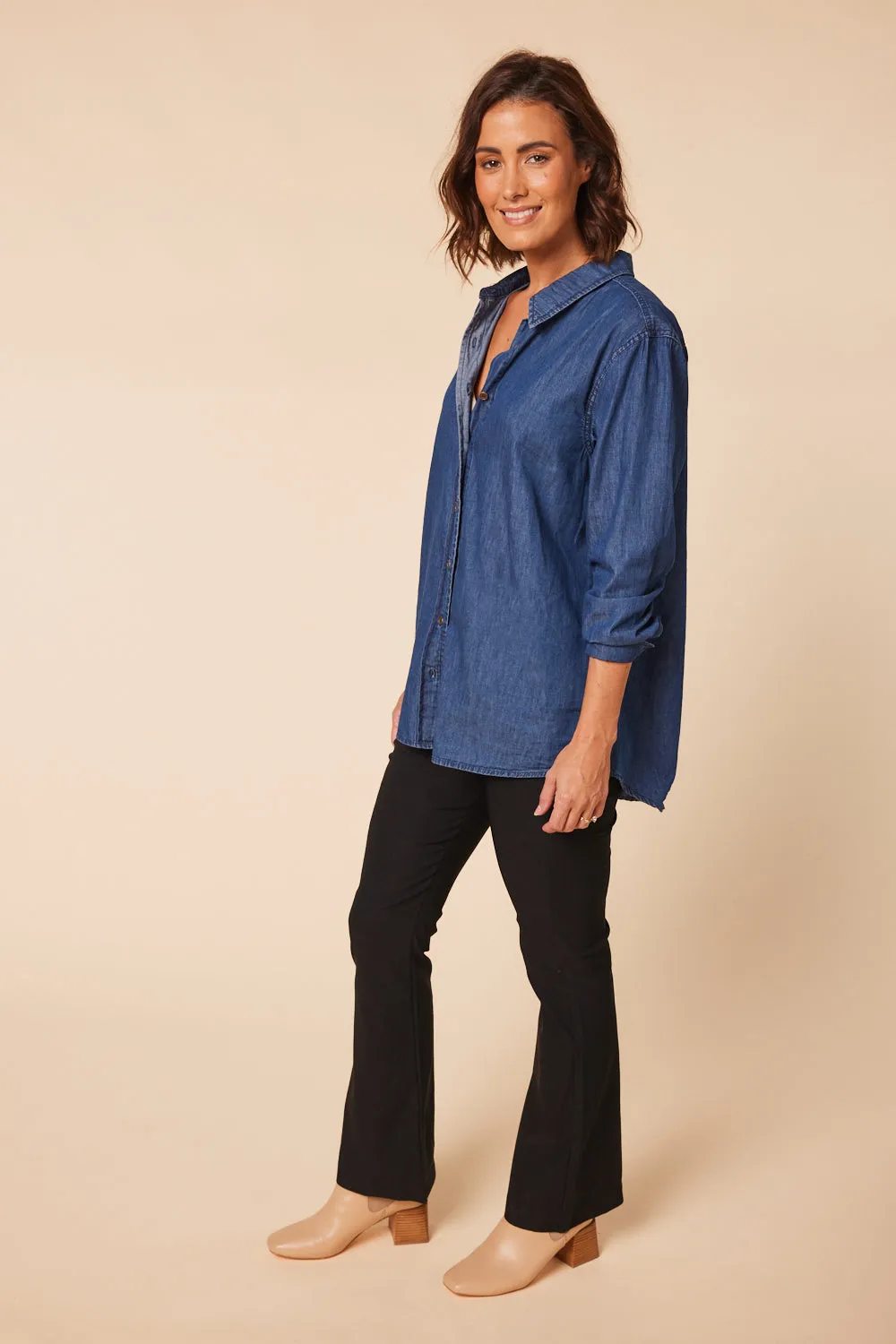 Sam Chambray Shirt in Mid Wash sold by Adrift product image thumbnail 5