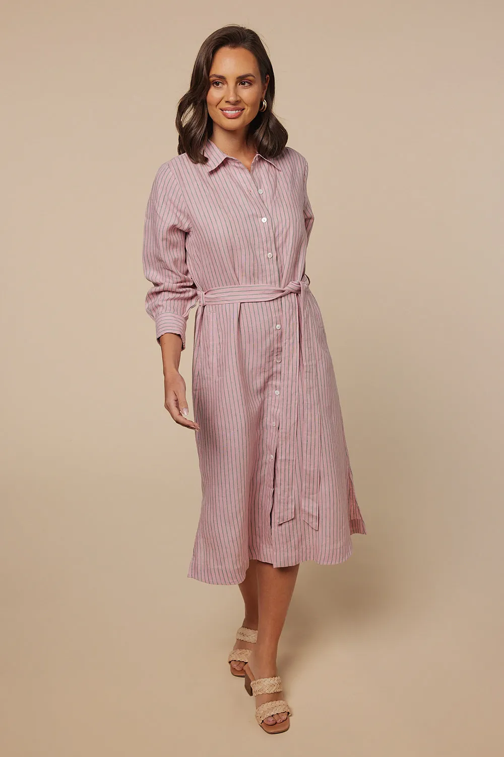 Abbey Linen Shirt Dress in Beverly Hills sold by Adrift product image thumbnail 4