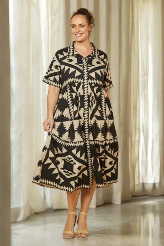 Sabre Collared Dress in Tulum sold by Adrift