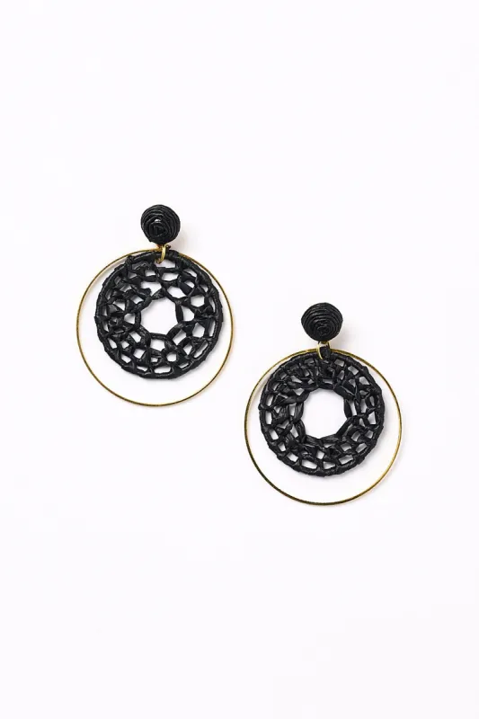 Woven Halo Hoops in Black sold by Adrift