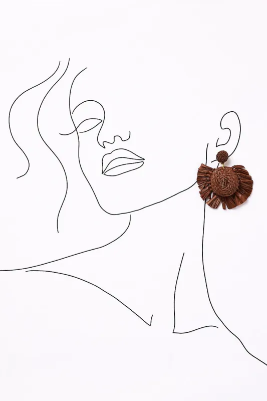 Woven Fringe Earrings in Chocolate sold by Adrift