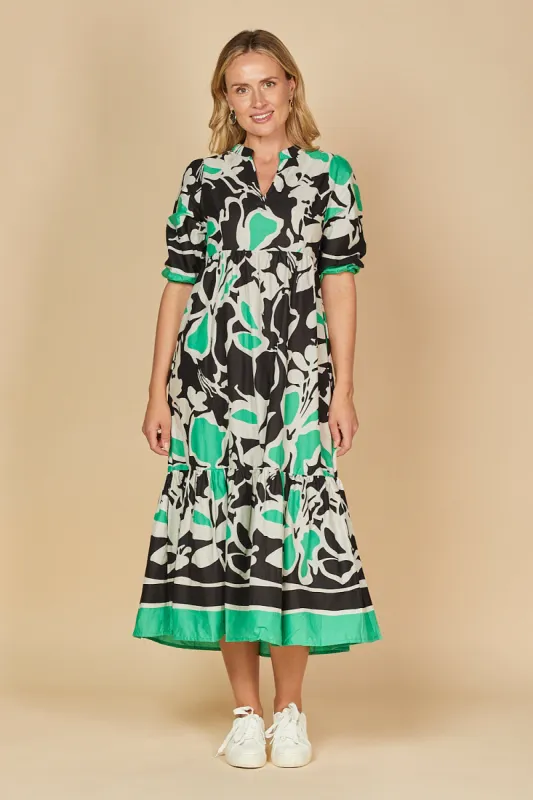 Sabre V-Neck Dress in Helsinki Summer sold by Adrift