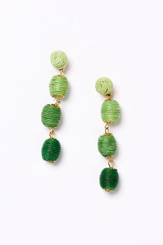 Woven Ball Drop Gradient Earrings in Green sold by Adrift