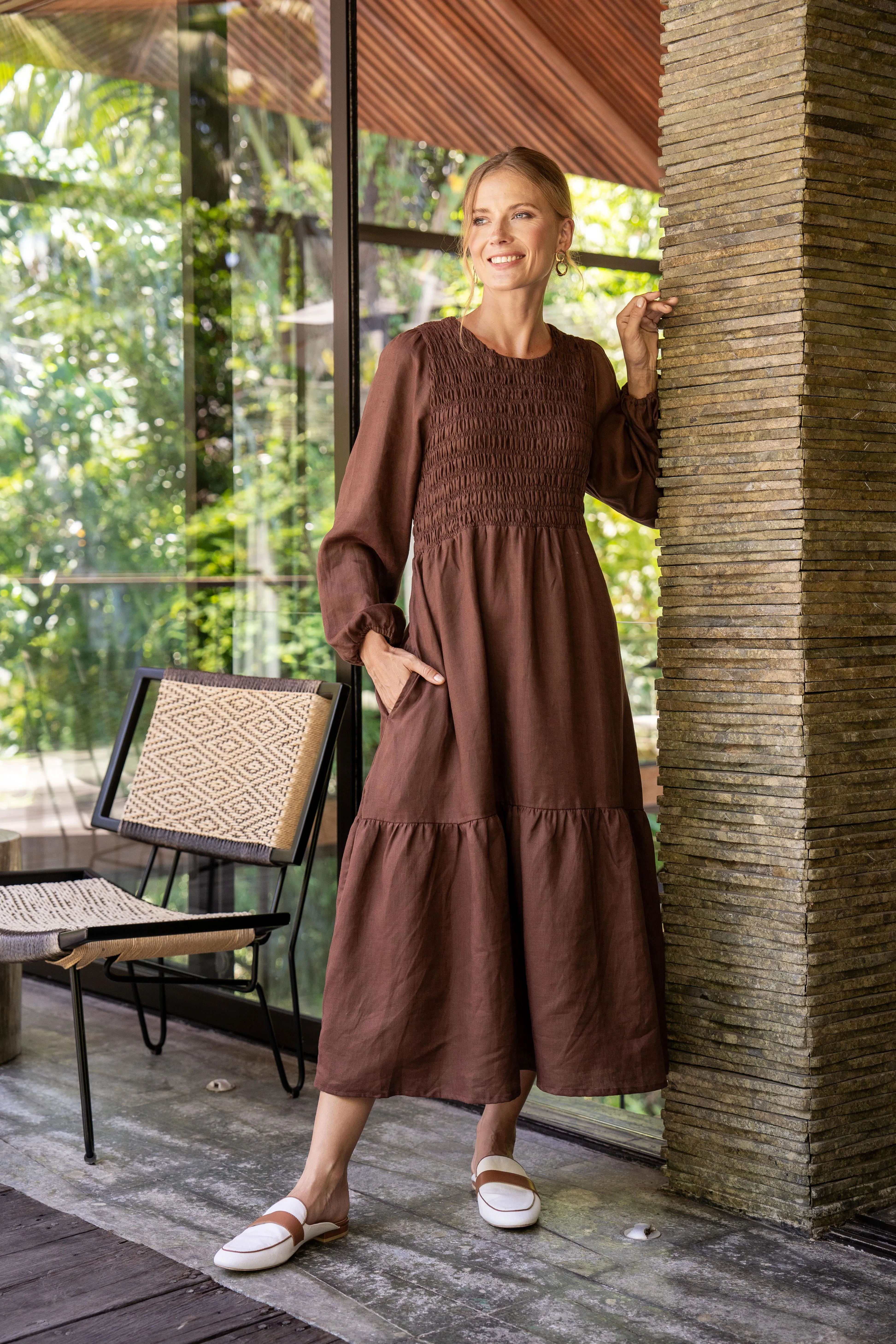 Minden Shirred Dress - COMBINED LISTING sold by Adrift