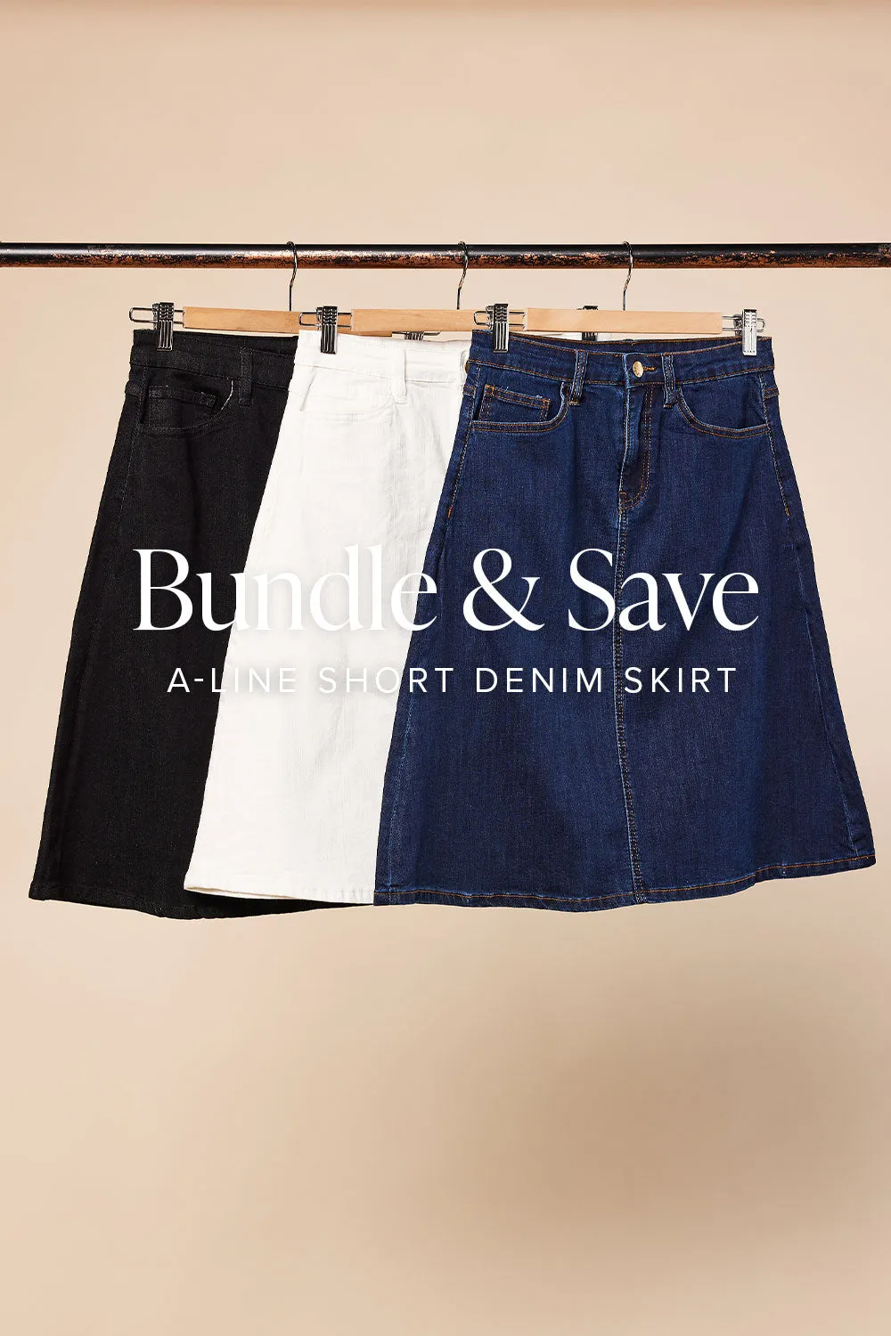 The Denim Short A-Line Skirt Bundle sold by Adrift